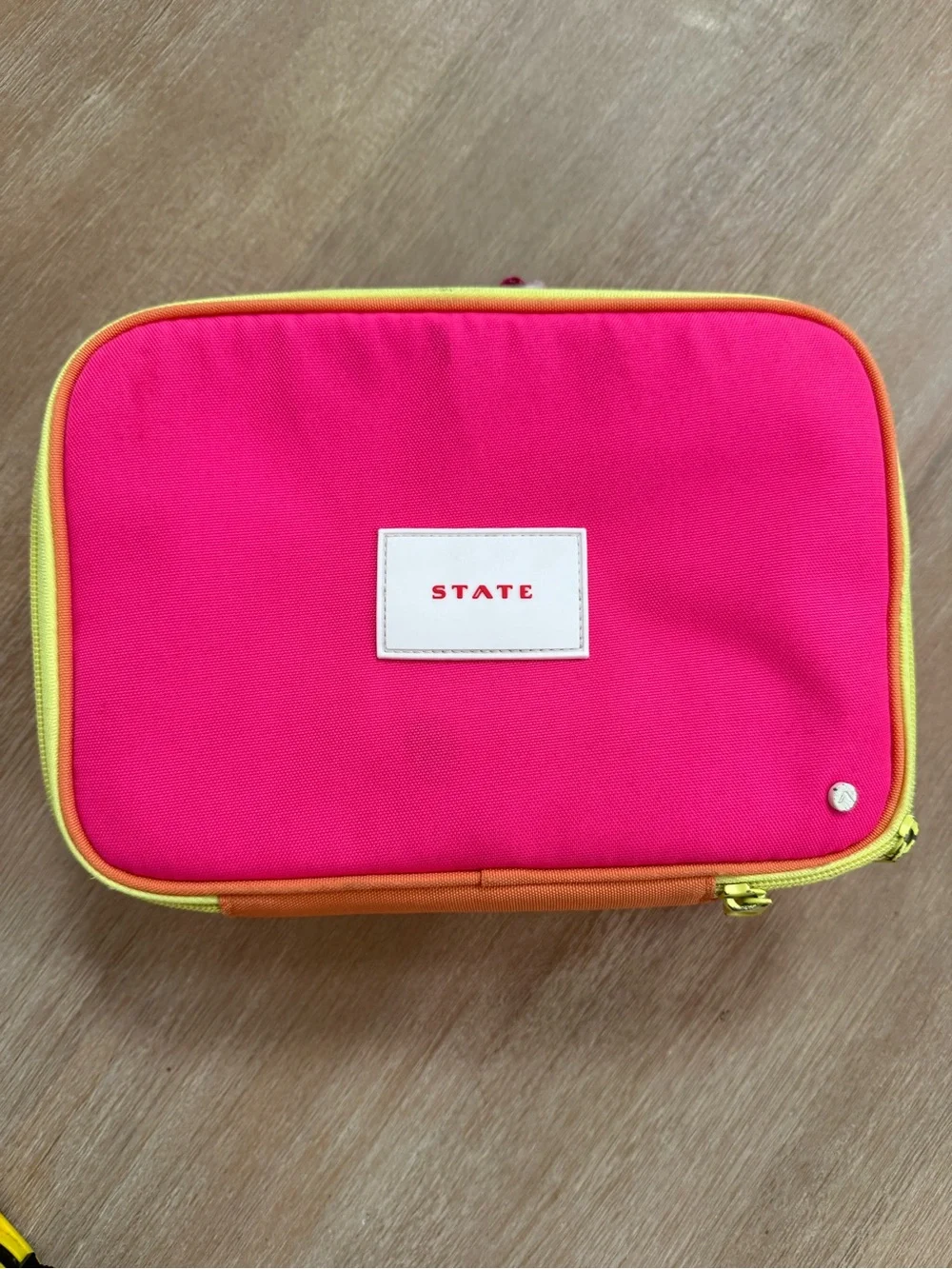 STATE Hot Pink Lunch Bag with Lime Trim